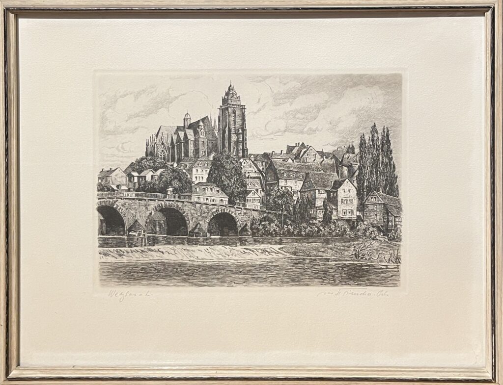 Radierung von Wetzlar an der Lahn